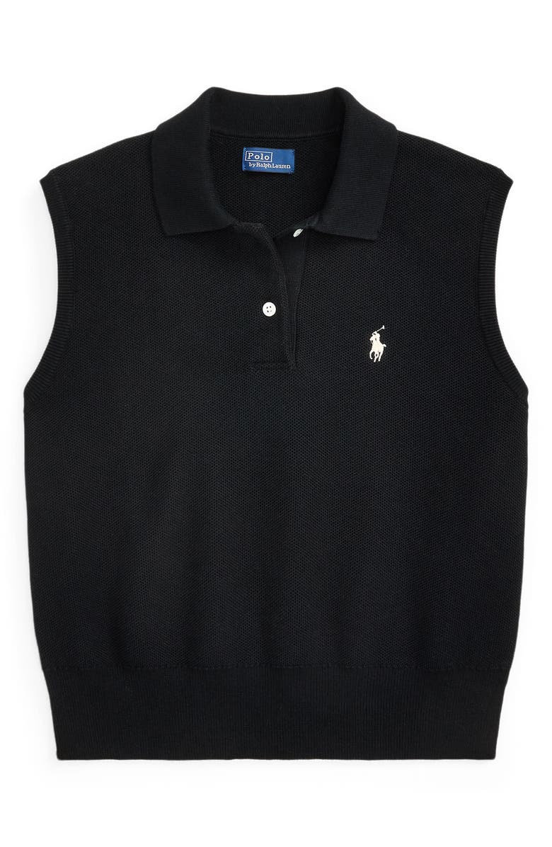 Polo Ralph Lauren Sleeveless Cotton Blend Piqué Polo Sweater, Alternate, color,