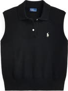 Polo Ralph Lauren Sleeveless Cotton Blend Piqué Polo Sweater
