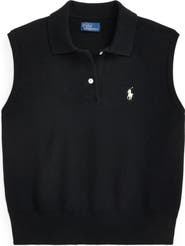 Polo Ralph Lauren Sleeveless Cotton Blend Piqué Polo Sweater