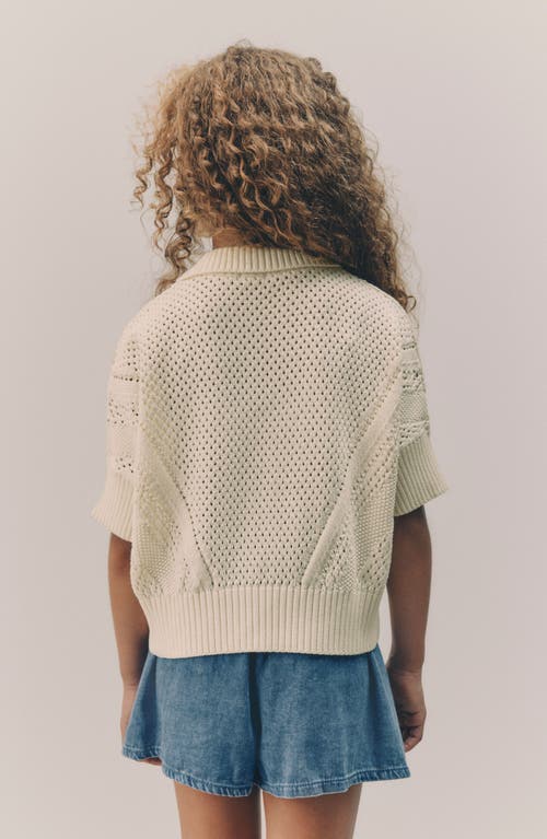Next Kids' Open Stitch Cotton Johnny Collar Sweater
