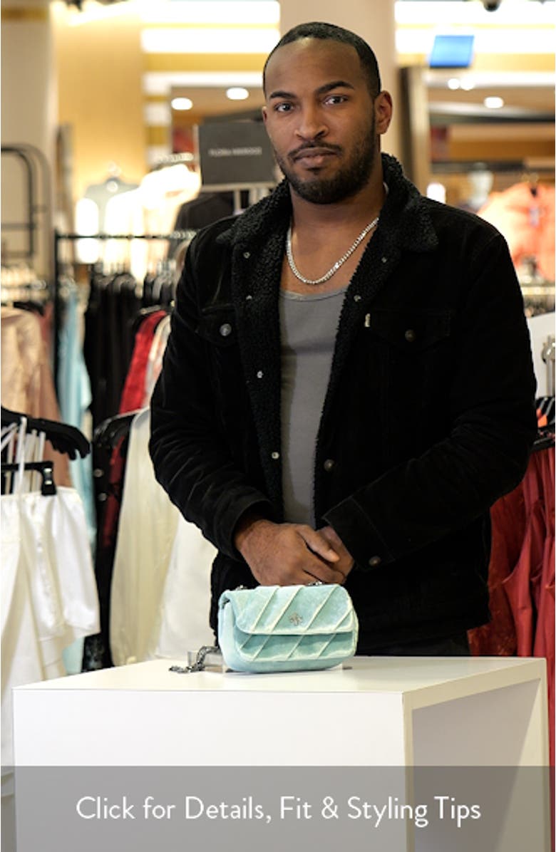 Mini Kira Draped Velvet Convertible Shoulder Bag, sales video thumbnail