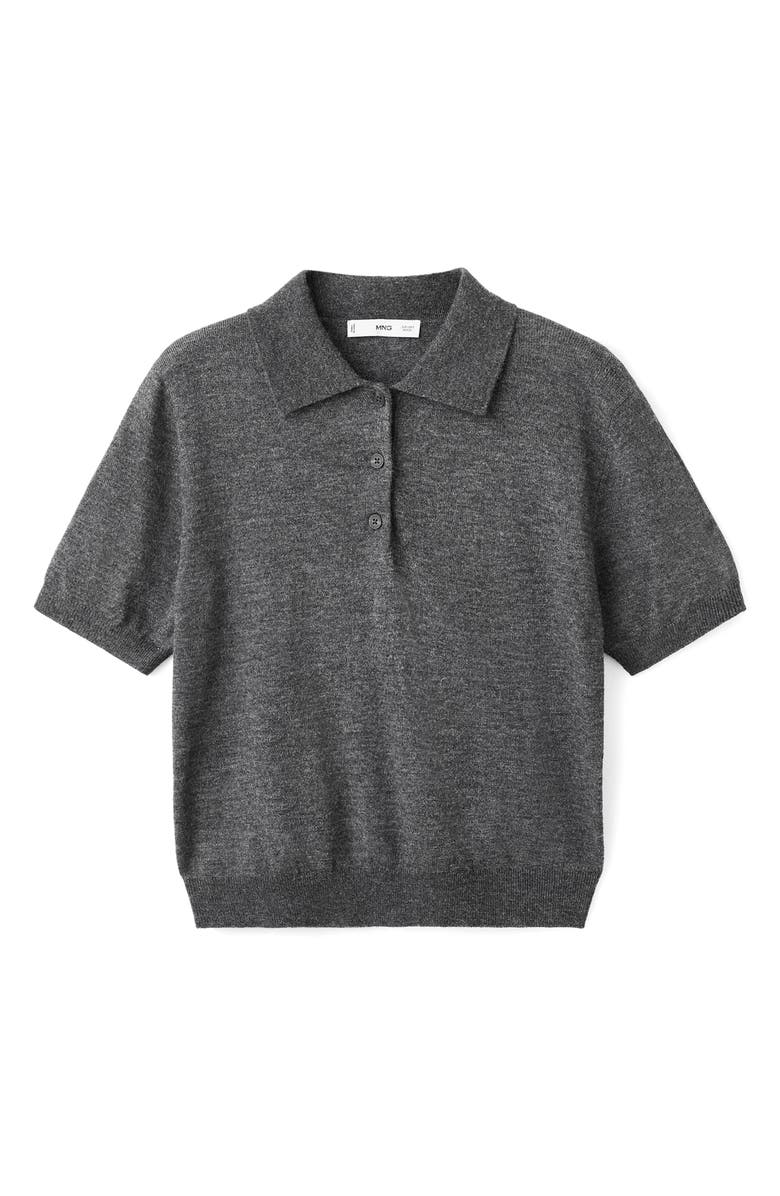 MANGO Short Sleeve Polo Sweater, Alternate, color,