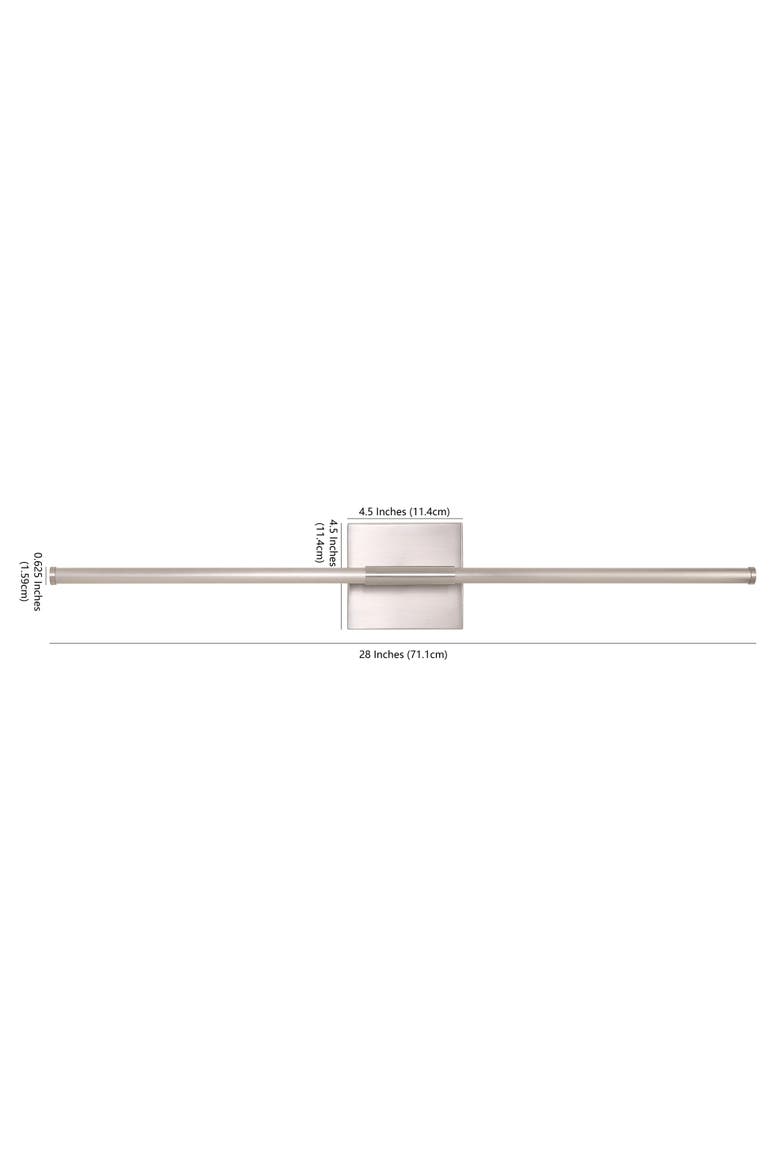 Makena Modern Minimalist Dimmable Integrated LED Metal Wall Sconce, Alternate, color, Nickel