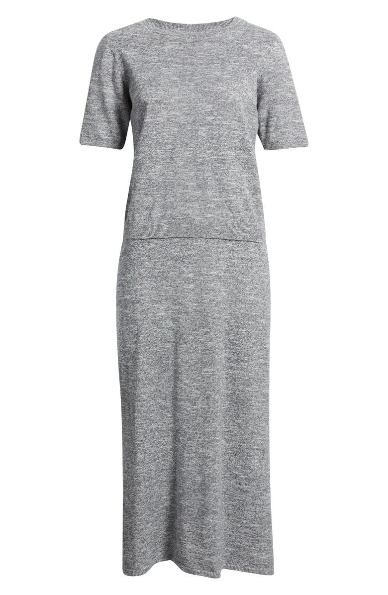 Free People Isabella Cotton & Linen Knit Sweater & Maxi Skirt Set, Main, color, Steel Grey Combo