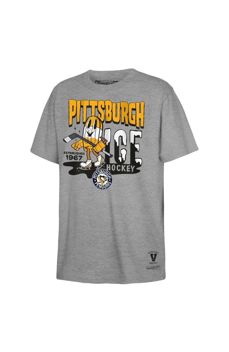 Mitchell & Ness Youth Mitchell & Ness Gray Pittsburgh Penguins Popsicle T-Shirt, Main, color, 