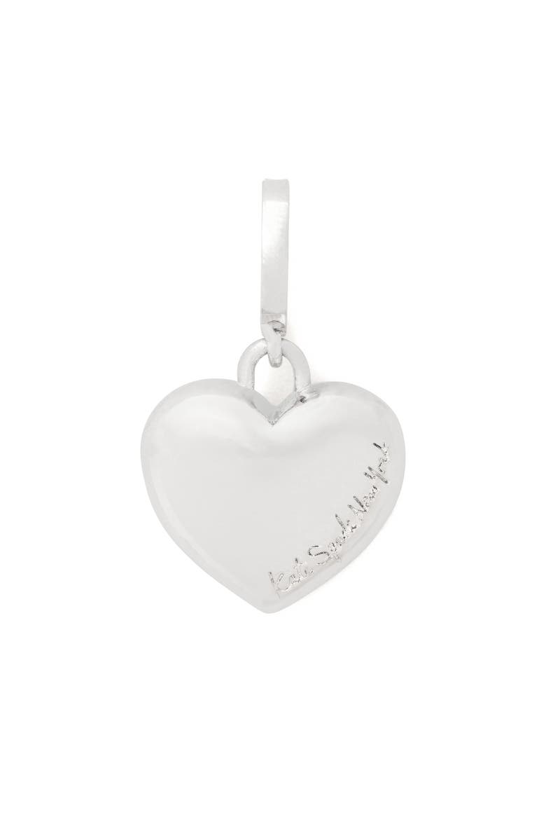 Kate Spade New York heart charm, Main, color, Silver
