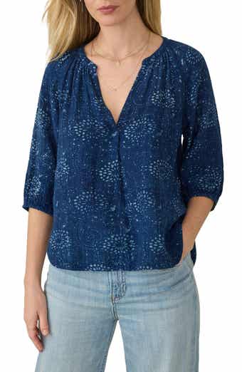 Faherty Seacliff Print Organic Cotton Top