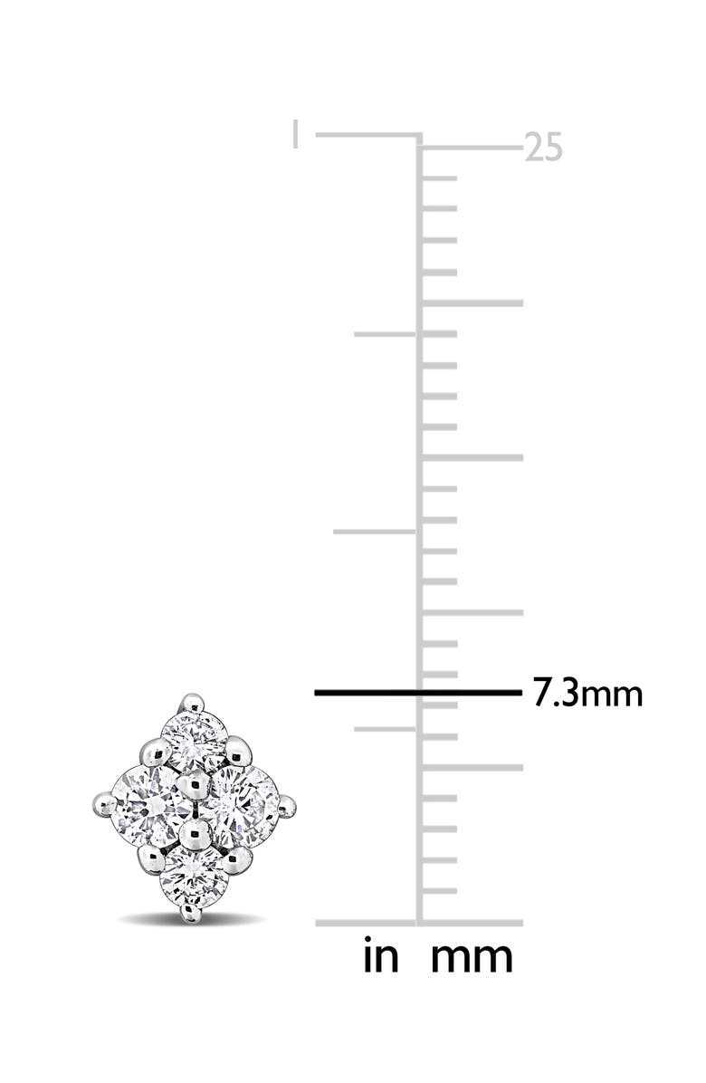 Created Forever Sterling Silver Lab Grown Diamond Cluster Stud Earrings, Alternate, color, White