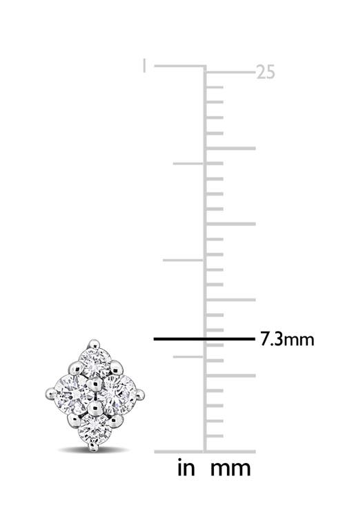 Created Forever Sterling Silver Lab Grown Diamond Cluster Stud Earrings In White