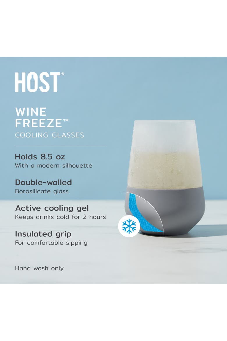 Glass FREEZE Wine Cooling Cup Set of 2, Alternate, color, Gray