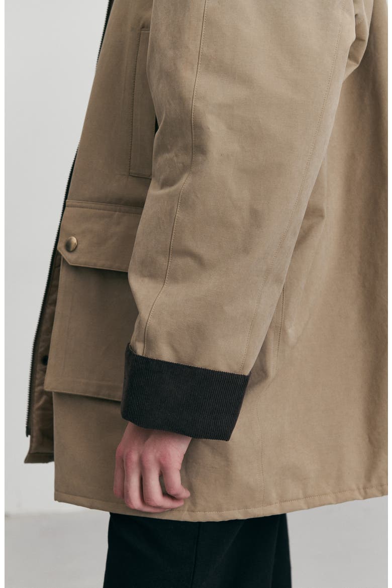 Gender Inclusive Waxed Cotton Hunting Jacket, Alternate, color, BEIGE