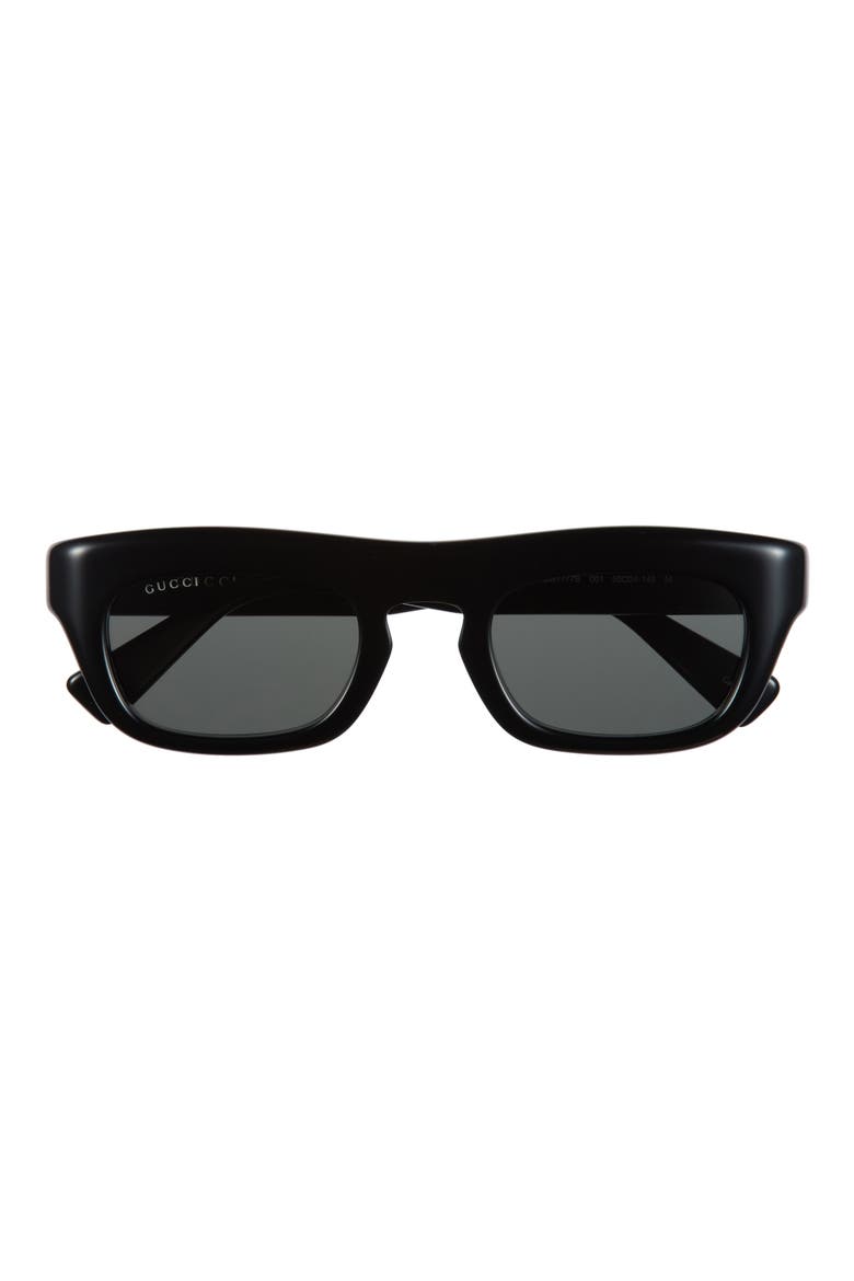 50mm Rectangular Sunglasses, Main, color, BLACK BLACK GREY