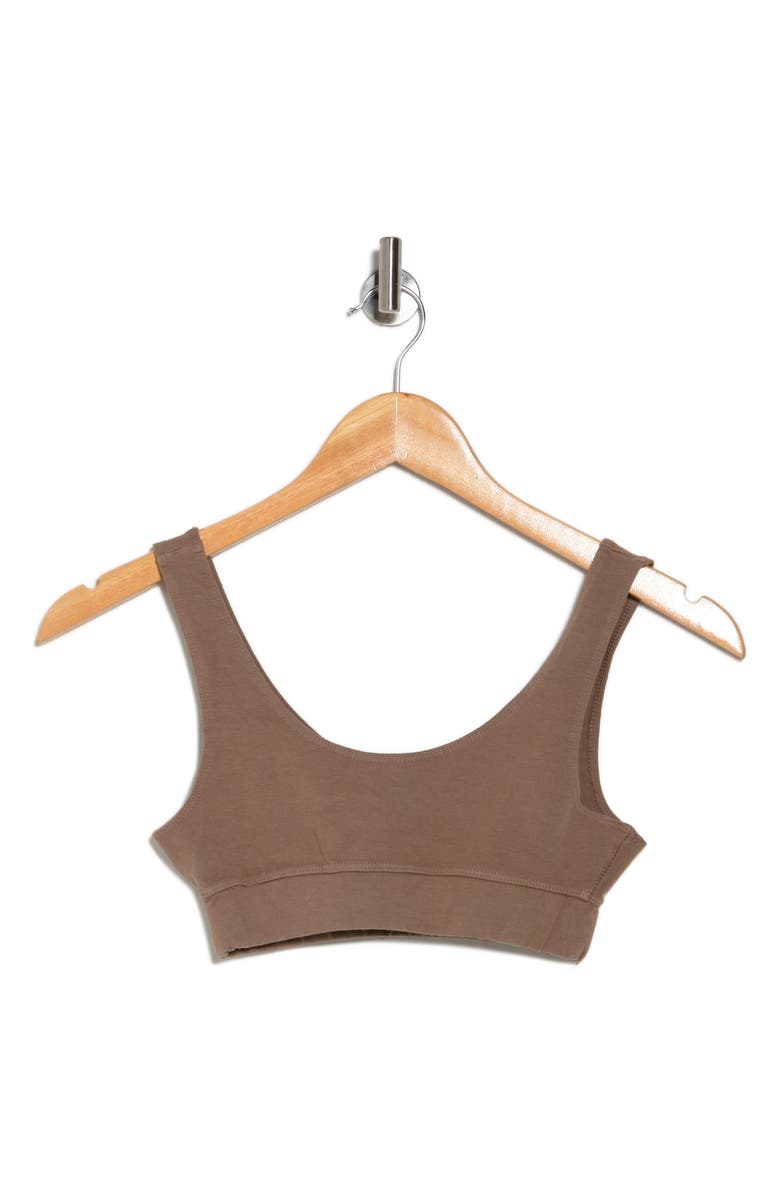 Good American Essential Scoop Neck Stretch Cotton Bra Top, Alternate, color, 