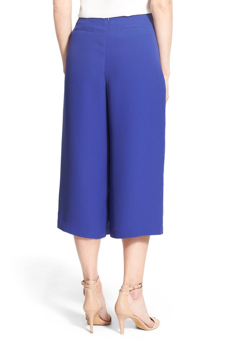 Pleat Waist Culottes, Alternate, color, VIVID INDIGO