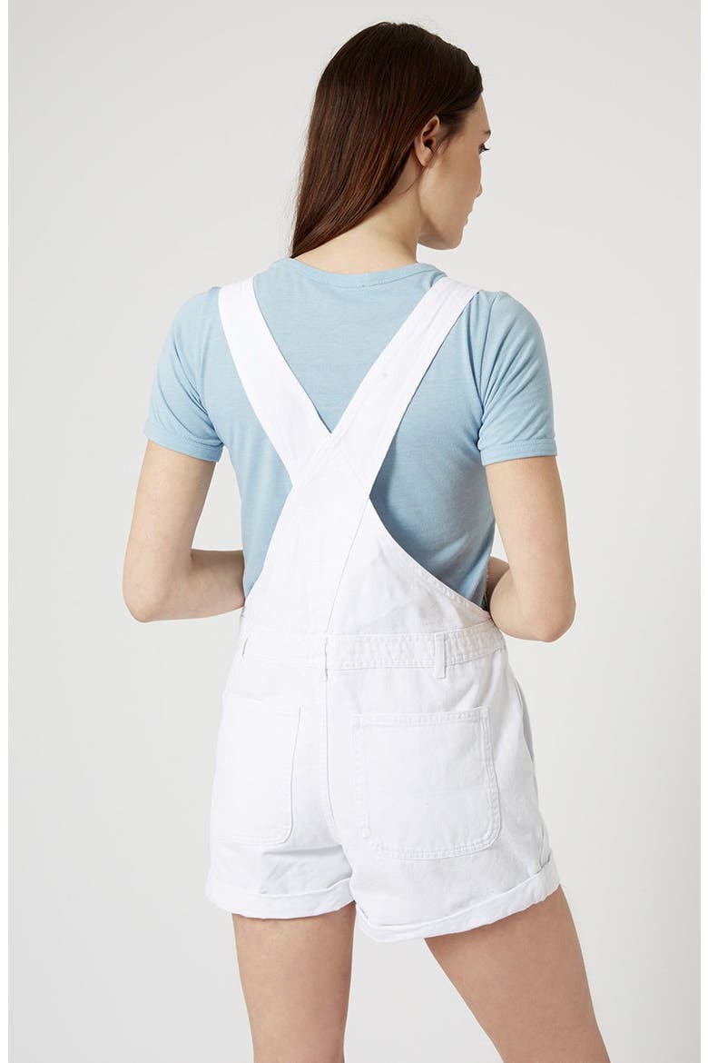 Moto Dungaree Short Overalls, Alternate, color, WHITE