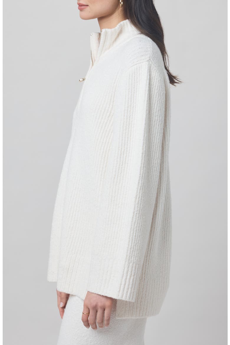 x @cellajaneblog Quarter Zip Sweater, Alternate, color, SNOW
