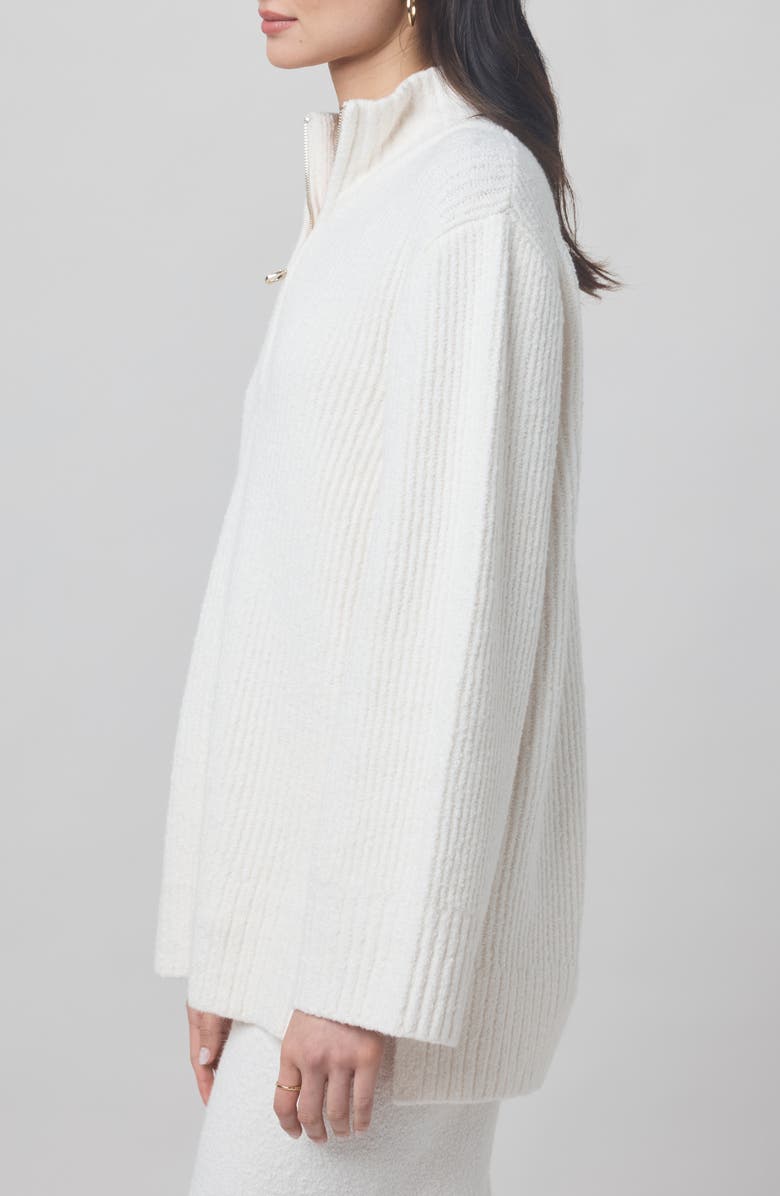 Splendid x @cellajaneblog Quarter Zip Sweater, Alternate, color, Snow