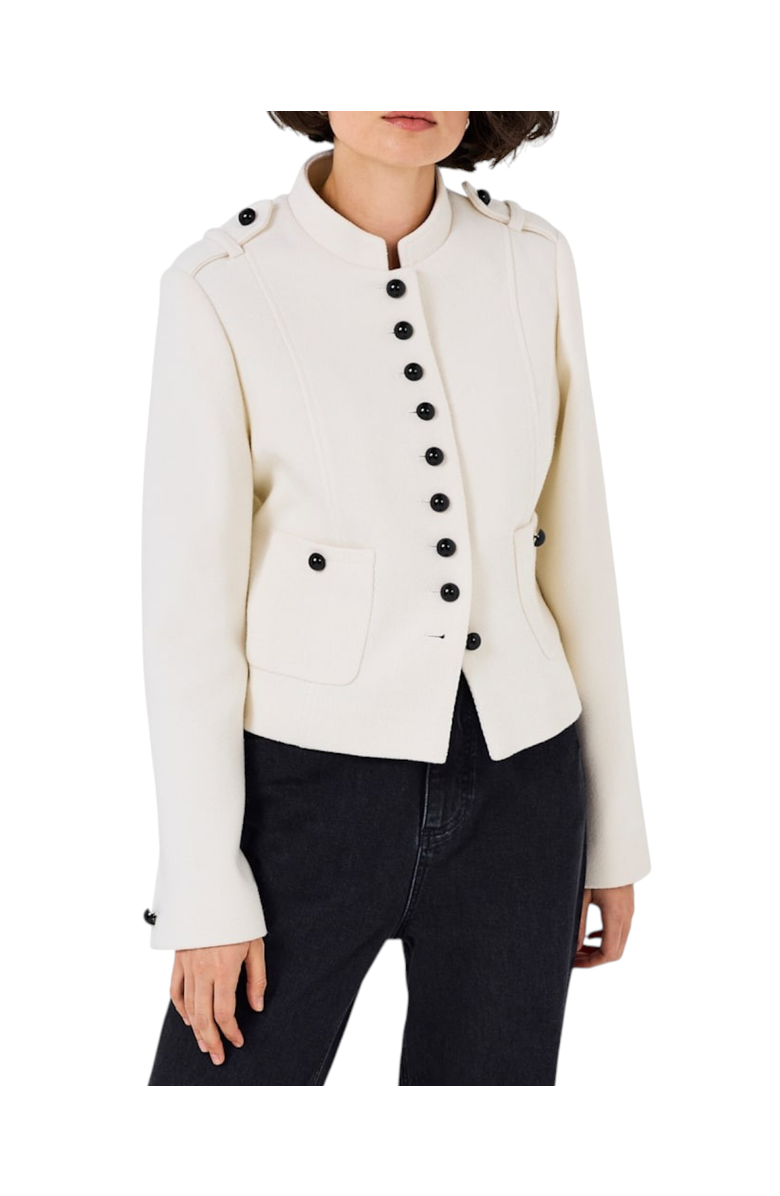 MINT VELVET Wool Blend Military Jacket, Main, color, Ivory