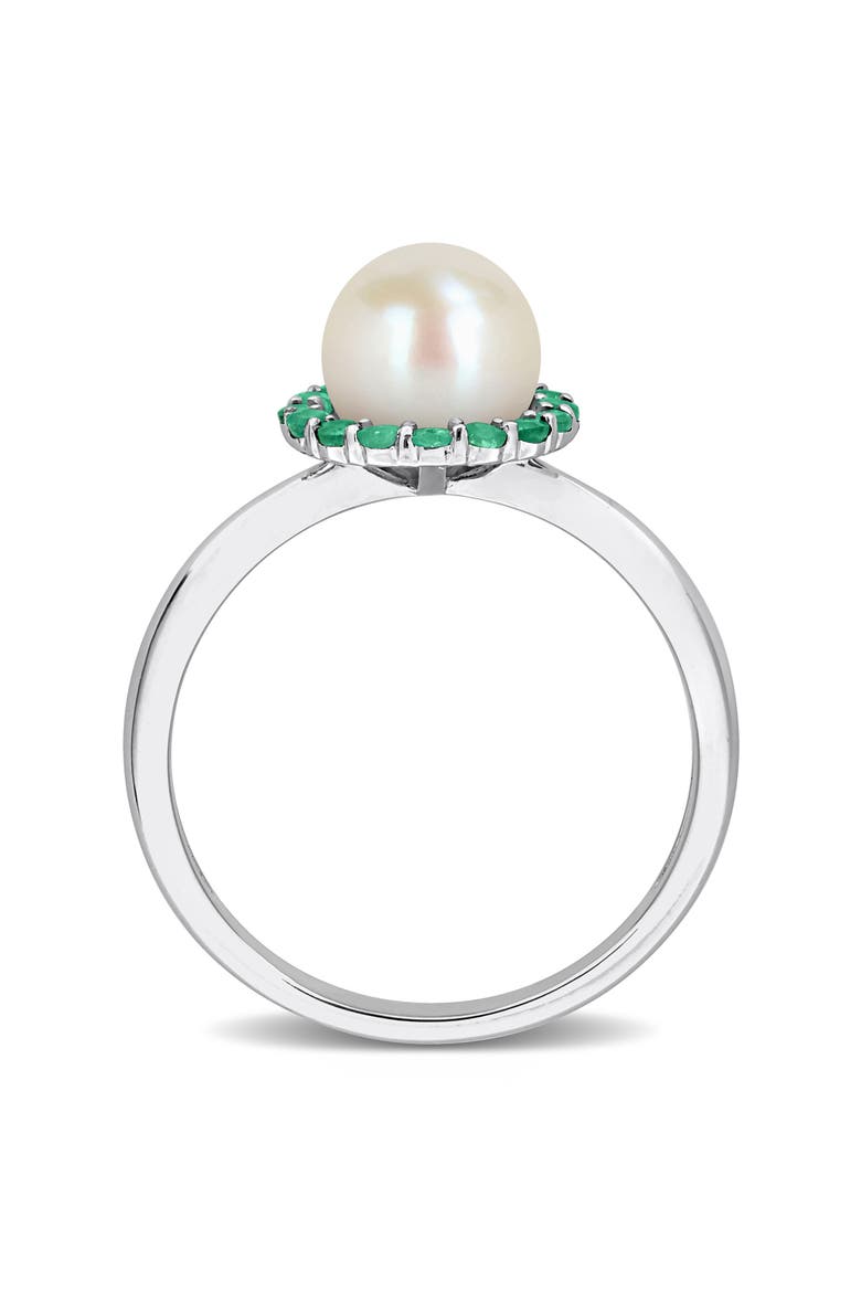 Semiprecious Stone & Cultured Pearl Ring, Alternate, color, GREEN