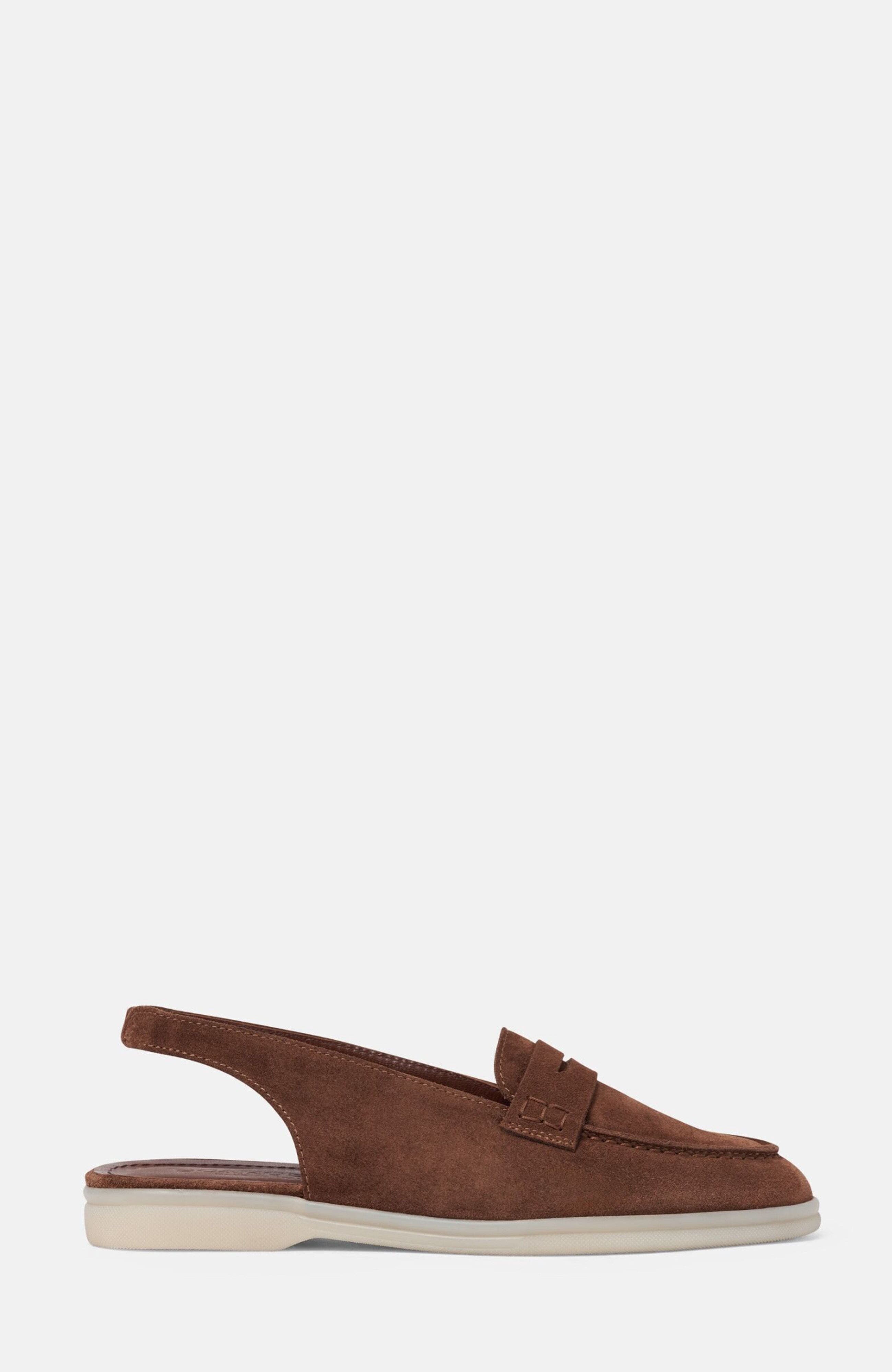 Leila Loafers, Alternate, color, Brown - Suede
