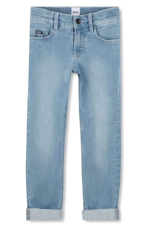Bosswear Turn-up Jeans In Denim Blue Clear