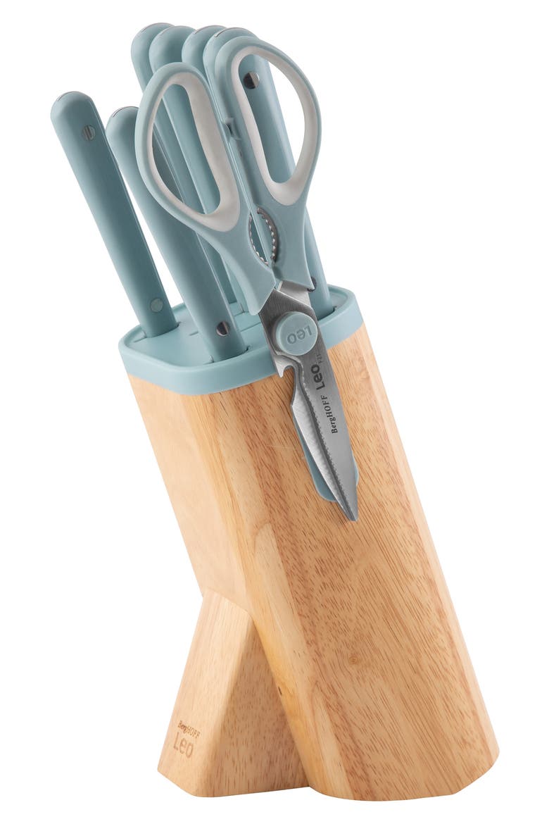 Slate Stainless Steel Knife Block Set, Main, color, SLATE