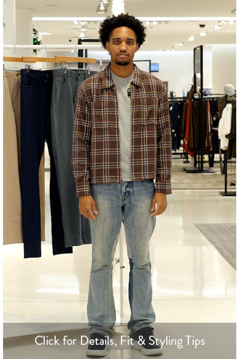 Corridor Venice Plaid Cotton Zip-Up Shirt Jacket (Men) | Nordstromrack