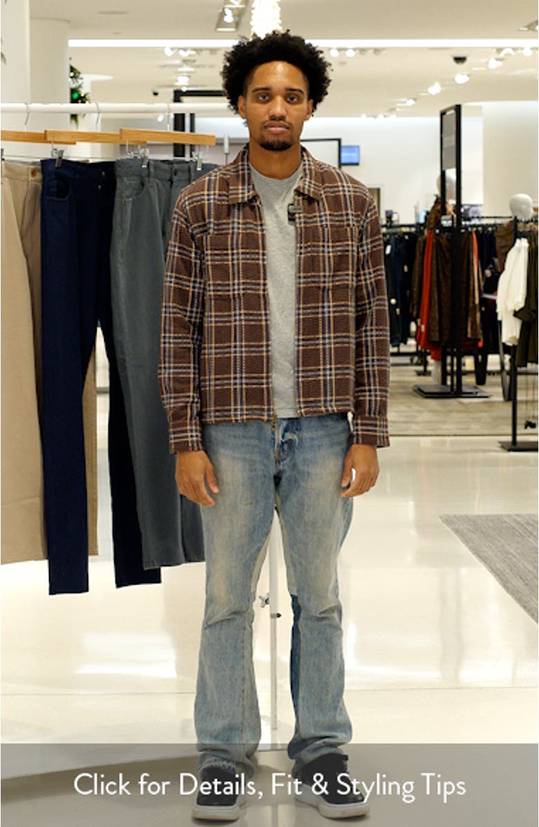 Venice Plaid Cotton Zip-Up Shirt Jacket, sales video thumbnail