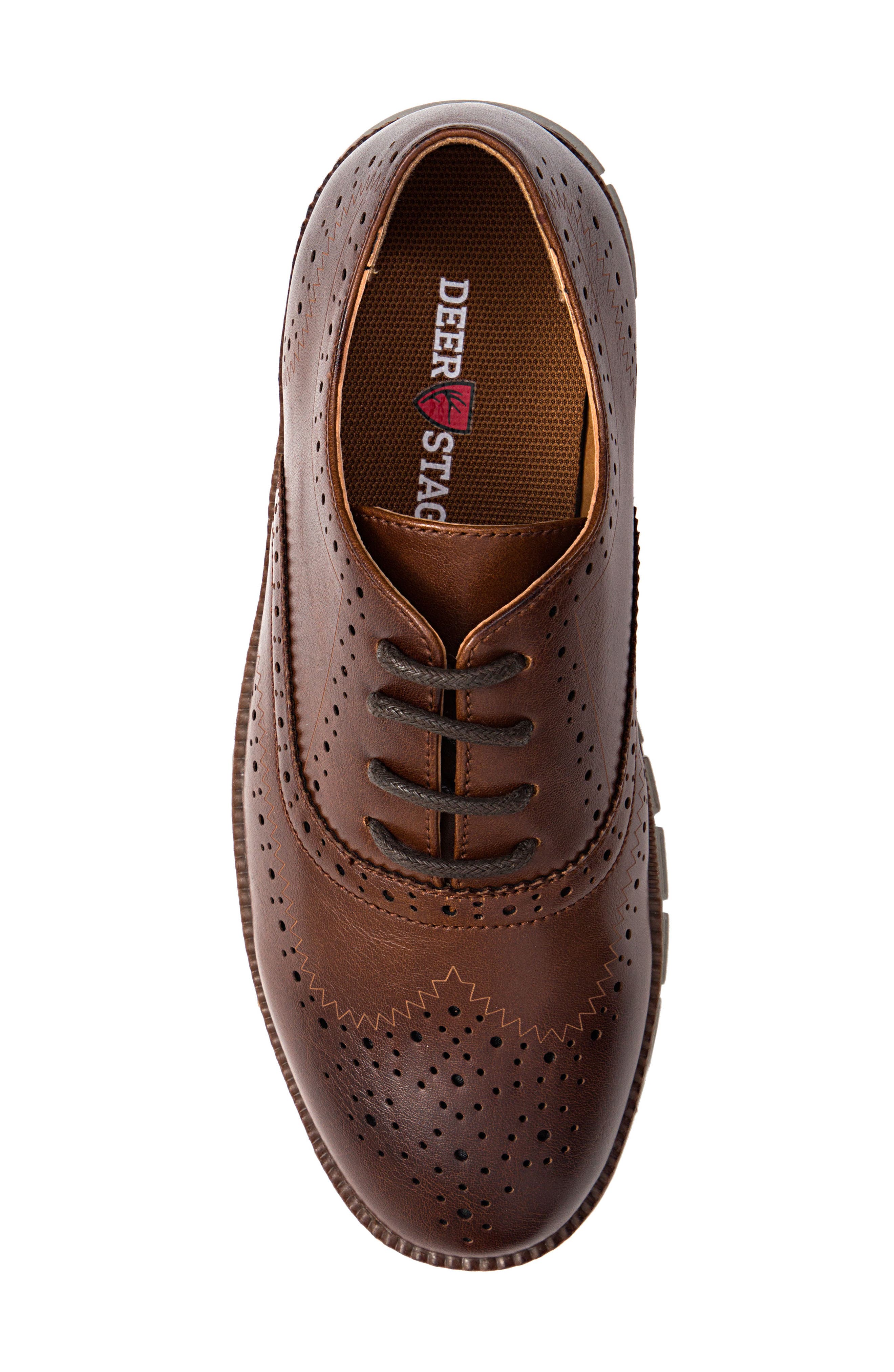 Deer Stags Benton Jr. Classic Lace-Up Wingtip Hybrid Sneaker Dress Comfort Oxford, Alternate, color, Brown/Grey