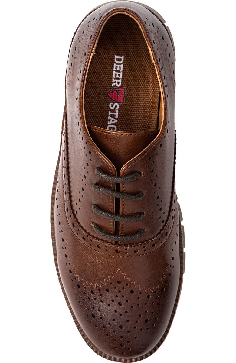 Deer Stags Benton Jr. Classic Lace-Up Wingtip Hybrid Sneaker Dress Comfort Oxford, Alternate, color, Brown/Grey