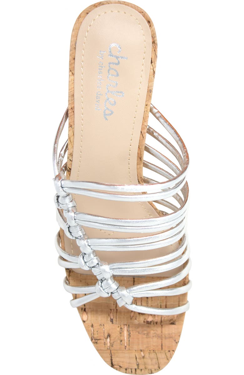 Charles David Meadow Platform Sandal, Alternate, color, Silver-Mt