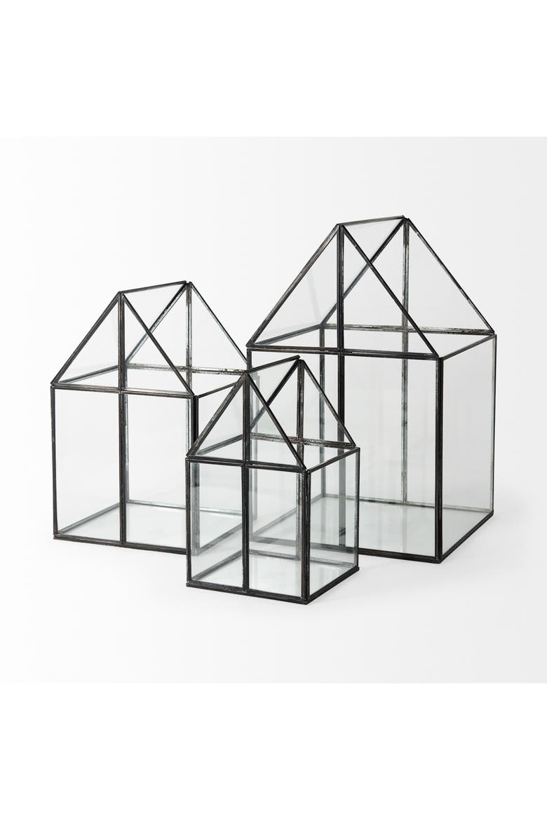 Sikes Hut Terrarium with Glass Base, Alternate, color, Clear