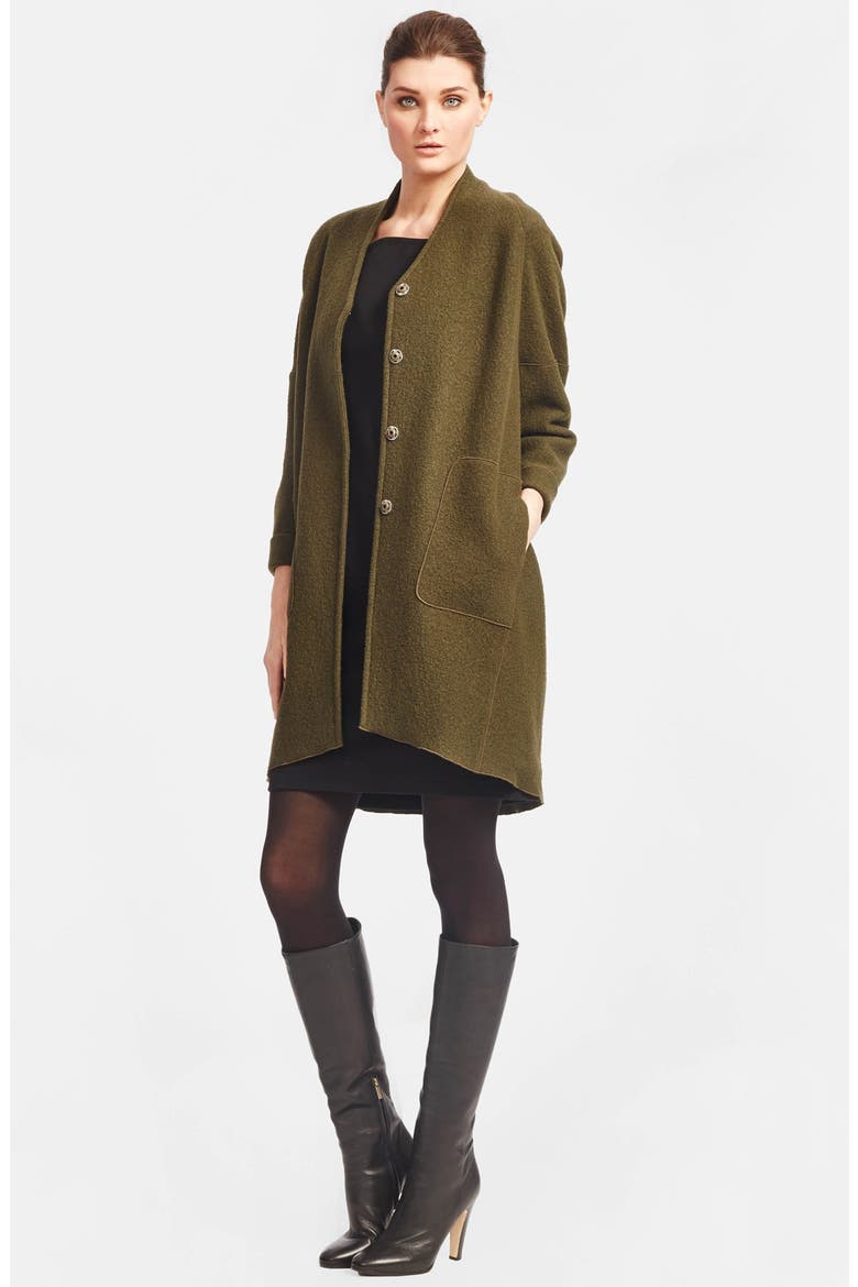 Felted Wool Coat, Alternate, color, LODEN