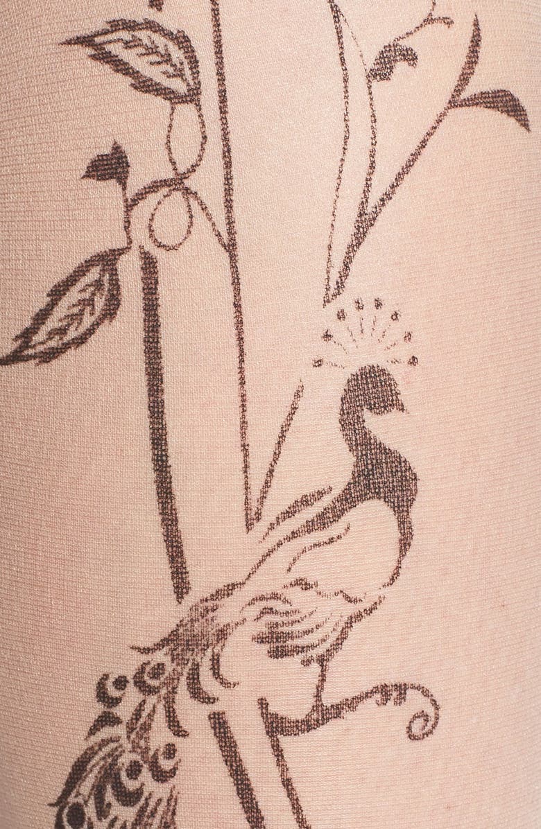 Hue Ornate Backseam Print Tights, Alternate, color,