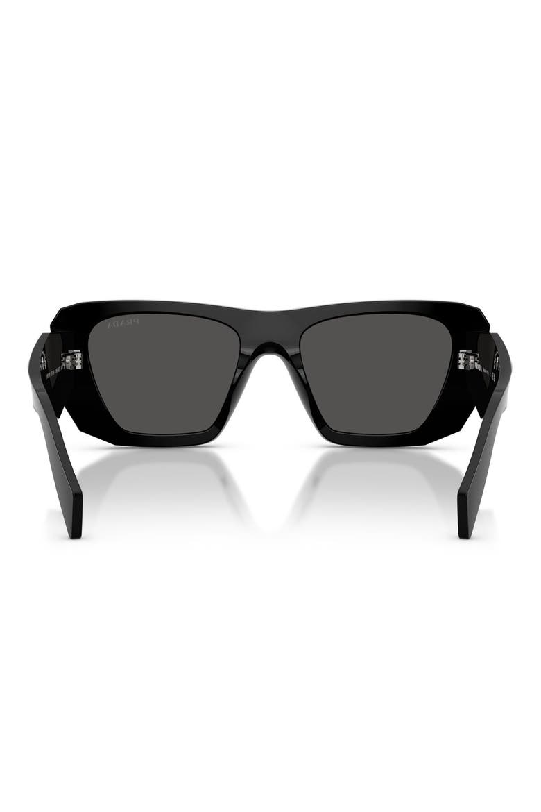 53mm Square Sunglasses, Alternate, color, BLACK / DARK GREY
