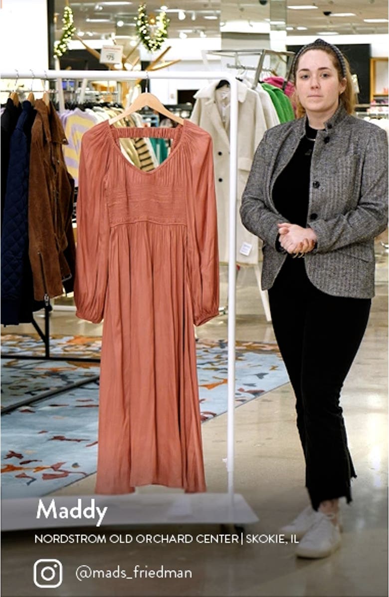 Smocked Bodice Midi Dress, sales video thumbnail