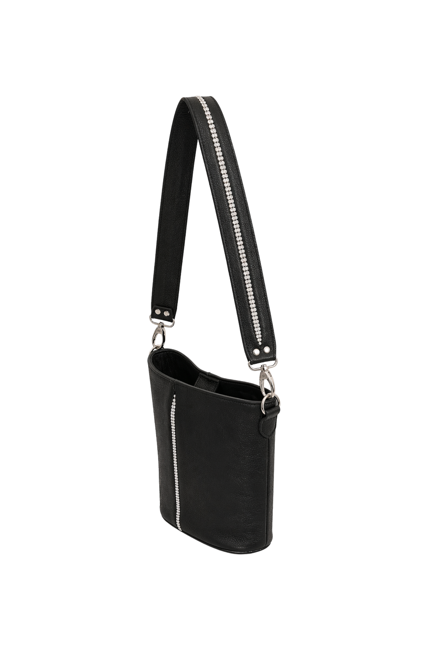 Sabra Leather Shoulder Bag, Alternate, color, Black