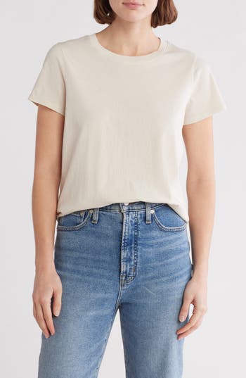 Shop Madewell Vintage Crewneck Cotton T-shirt In Dove