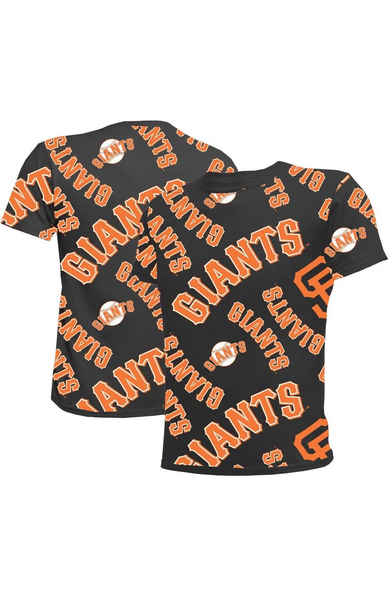 STITCHES Youth Stitches Black San Francisco Giants Allover Team T-Shirt, Main, color, Black