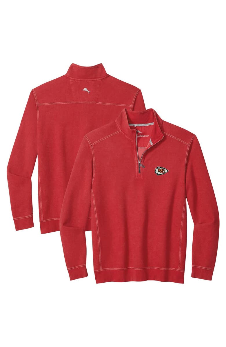 Tommy Bahama Men's Tommy Bahama Red Kansas City Chiefs Big & Tall Montego Bay Half-Zip Pullover, Main, color, Red