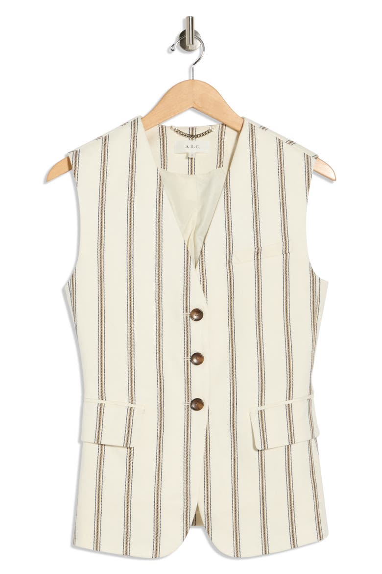 Noa Stripe Vest, Alternate, color, CREAM STRIPE
