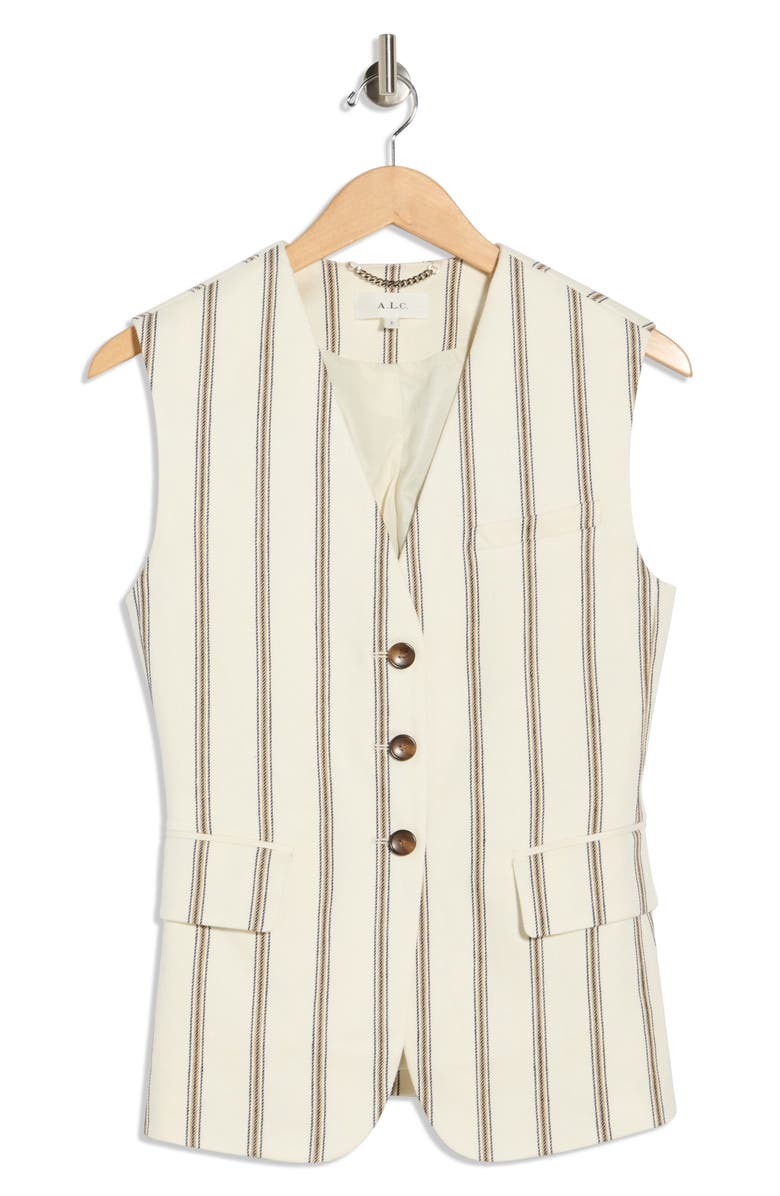 A.L.C. Noa Stripe Vest, Alternate, color, Cream Stripe