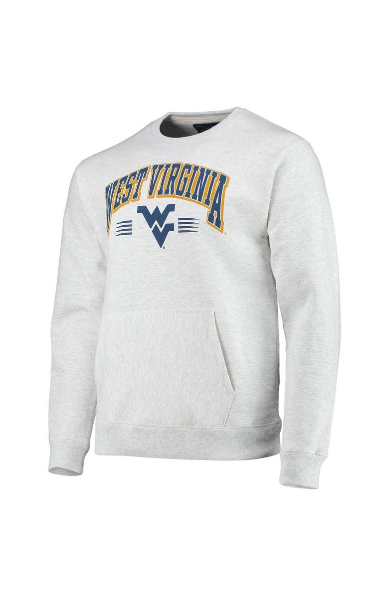 LEAGUE COLLEGIATE WEAR Men's League Collegiate Wear Heathered Gray West Virginia Mountaineers Upperclassman Pocket Pullover Sweatshirt, Alternate, color, 