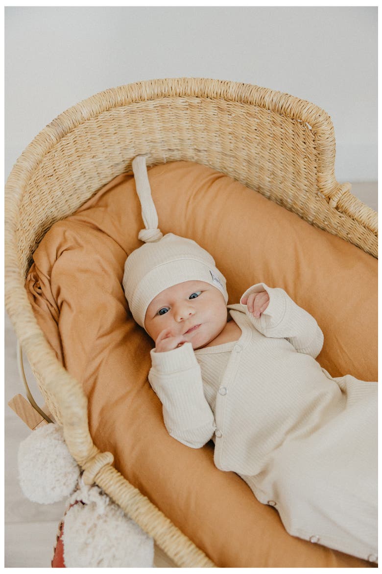 Moonstone Rib Top Knot Hat, Alternate, color, WHITE