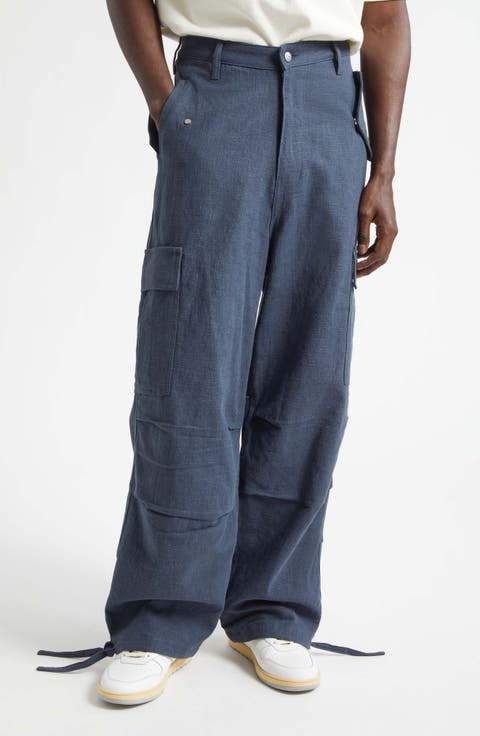 Linen Parachute Cargo Pants