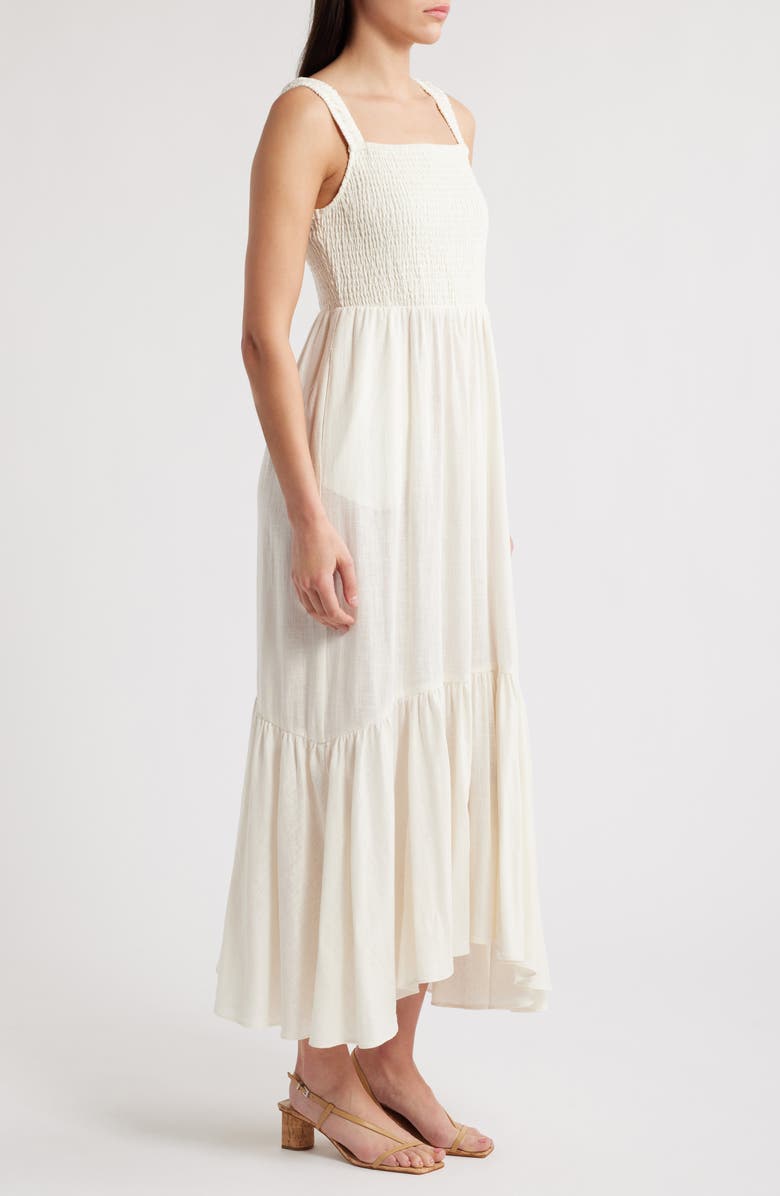 Chelsea28 Smocked Tiered Maxi Dress, Alternate, color, Ivory Cloud