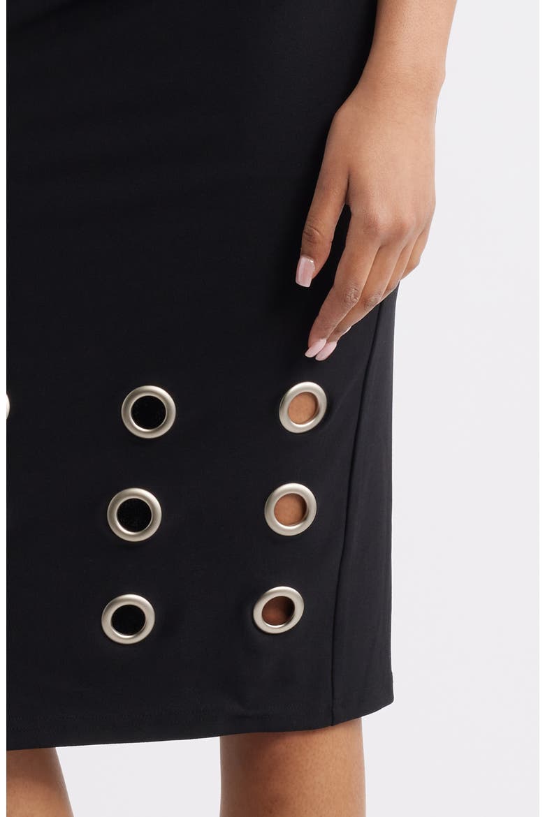 Marceline Grommet Sheath Dress, Alternate, color, BLACK