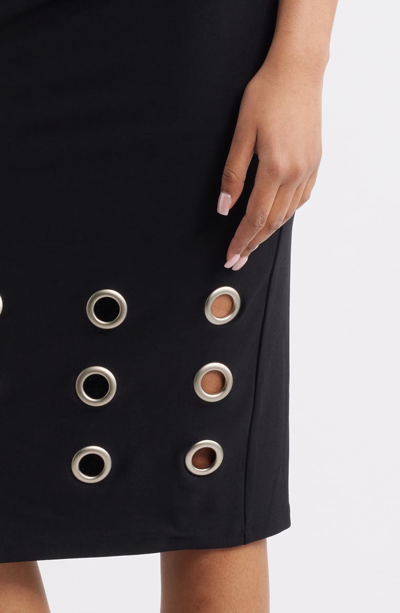 NIKKI LUND Marceline Grommet Sheath Dress, Alternate, color, Black