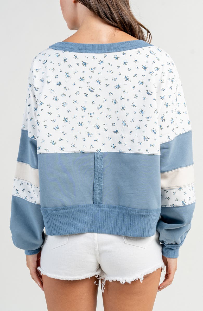 Beivy Contrast Mix French Terry Sweatshirt, Alternate, color, Blue Multi