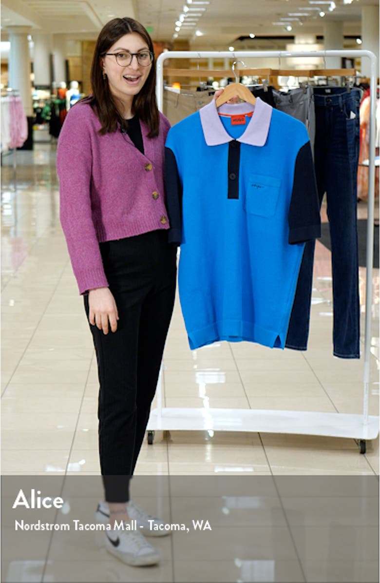 Straa Oversize Textured Colorblock Pocket Polo, sales video thumbnail